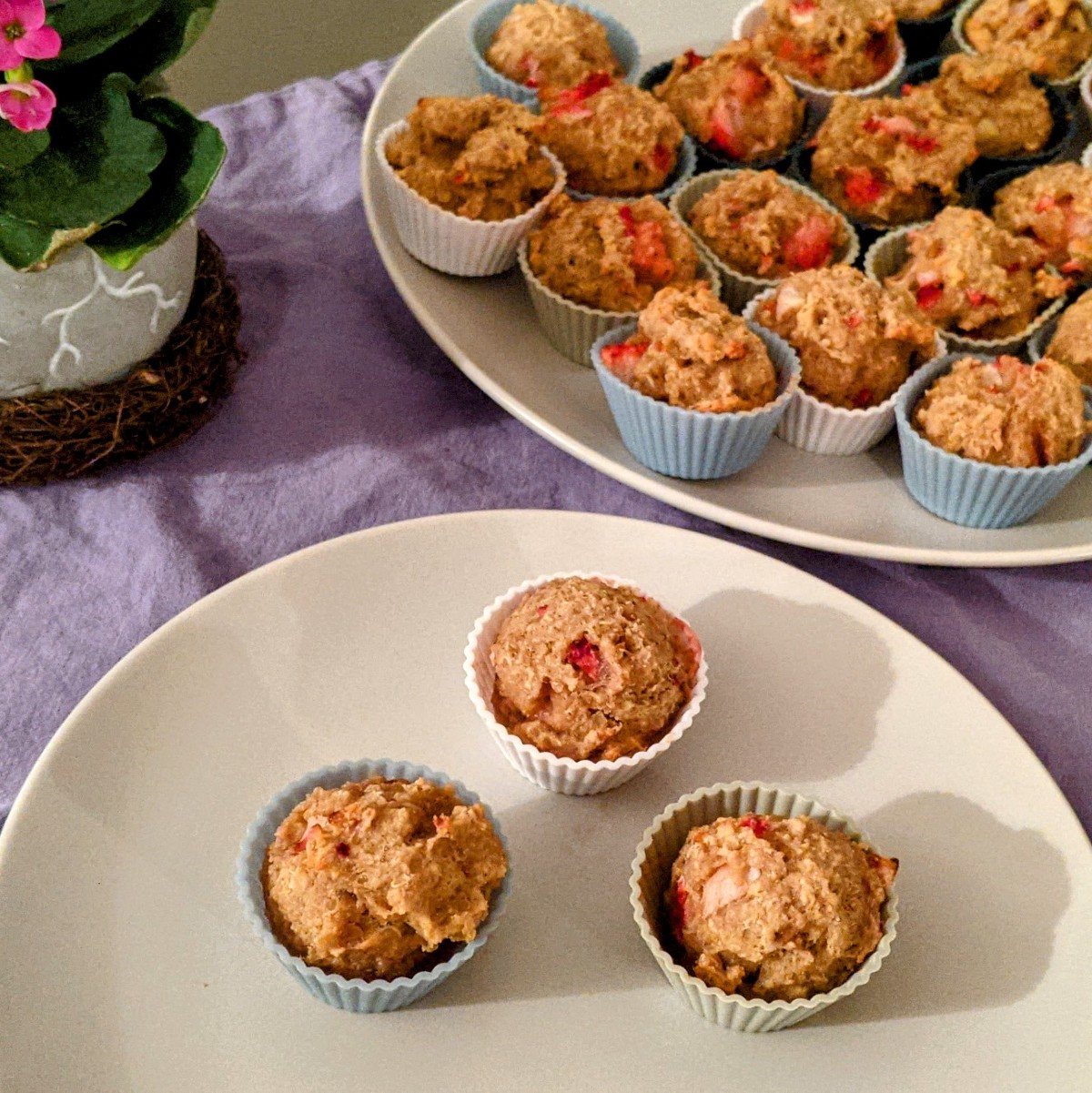 Strawberry Banana Quinoa Muffins